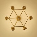 6 Light Retro Rustic Luxury Brass Chandelier with Glass Shade