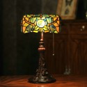 10 Inch Dragonfly Rose Stained Glass Table Lamp
