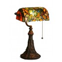 10 Inch Dragonfly Rose Stained Glass Table Lamp