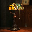 10 Inch Dragonfly Rose Stained Glass Table Lamp