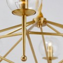 6 Light Retro Rustic Luxury Brass Chandelier with Glass Shade
