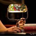 10 Inch Butterfly Stained Glass Table Lamp