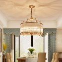 5 Light Retro Rustic Luxury Brass Chandelier with Glass Shade