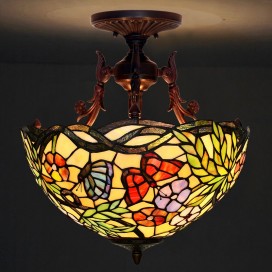 16 Inch Butterfly Stained Glass Pendant Light