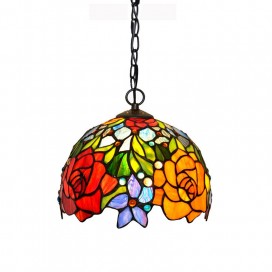 10 Inch 1 Light Stained Glass Pendant Light