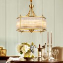 5 Light Retro Rustic Luxury Brass Chandelier with Glass Shade