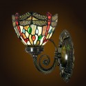 7 Inch Retro 1 Light Dragonfly Stained Glass Wall light