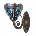 7 Inch Retro 1 Light Dragonfly Stained Glass Wall light