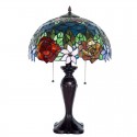 16 Inch Retro Rose Stained Glass Table Lamp