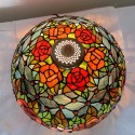 16 Inch Retro Rose Stained Glass Table Lamp