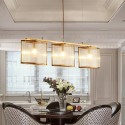 3 Light Retro Rustic Luxury Brass Chandelier with Glass Shade