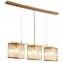 3 Light Retro Rustic Luxury Brass Chandelier with Glass Shade