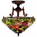 16 Inch Stained Glass Flush Mount