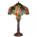 16 Inch Grape Rose Stained Glass Table Lamp