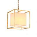 1 Light Retro Rustic Luxury Brass Chandelier with Fabric Shade