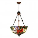 16 Inch Rural Rustic Stained Glass Pendant Light