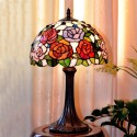 12 Inch Rose Stained Glass Table Lamp