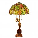 16 Inch Retro Grape Stained Glass Table Lamp