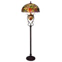 18 Inch Round Grape Stained Glass Floor Lamp