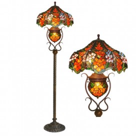 18 Inch Rose Stained Glass Floor Lamp