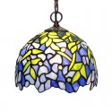 8 Inch Rural Wisteria Stained Glass Pendant Light
