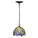 8 Inch Rural Wisteria Stained Glass Pendant Light