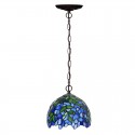 8 Inch Rural Wisteria Stained Glass Pendant Light