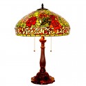 18 Inch Retro Rose Stained Glass Table Lamp