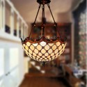 16 Inch Retro Palace Stained Glass Pendant Light