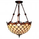 16 Inch Retro Palace Stained Glass Pendant Light