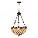 16 Inch Retro Palace Stained Glass Pendant Light