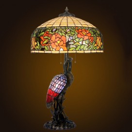 20 Inch Rose Stained Glass Table Lamp