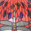 12 Inch Retro Red Dragonfly Stained Glass Table Lamp