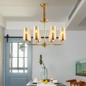 8 Light Retro Rustic Luxury Brass Chandelier with Glass Shade