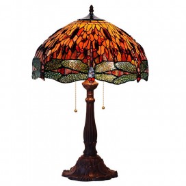 18 Inch Dragonfly Stained Glass Table Lamp