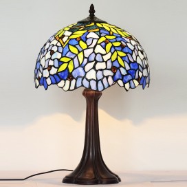 12 Inch Retro Wisteria Stained Glass Table Lamp