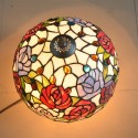 12 Inch Rural Rose Stained Glass Table Lamp
