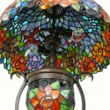 17 Inch Butterfly Rose Stained Glass Table Lamp