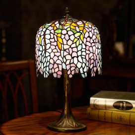 10 Inch Wisteria Stained Glass Table Lamp