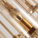 16 Light Retro Rustic Luxury Brass Chandelier with Glass Shade