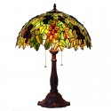 18 Inch Retro Grape Stained Glass Table Lamp