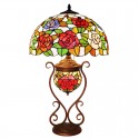 16 Inch Rose Stained Glass Table Lamp