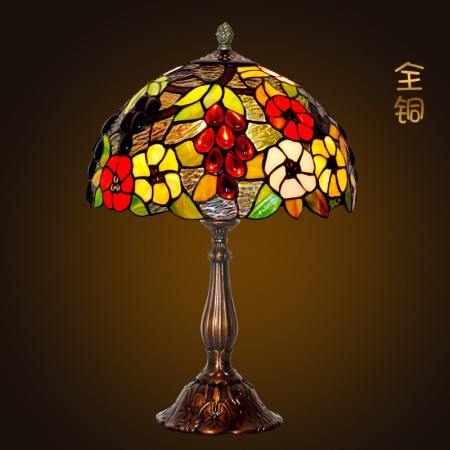 12 Inch Grape Stained Glass Table Lamp