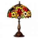 12 Inch Grape Stained Glass Table Lamp