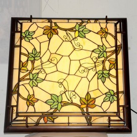 Square Retro Stained Glass Flush Mount