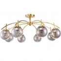 8 Light Retro Rustic Luxury Brass Chandelier with Glass Shade