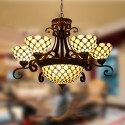 Palace 6+1 Light Chandelier Stained Glass Chandelier