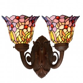 2 Light Stained Glass Wall light