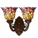 2 Light Stained Glass Wall light