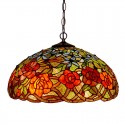 18 Inch Rose Stained Glass Pendant Light